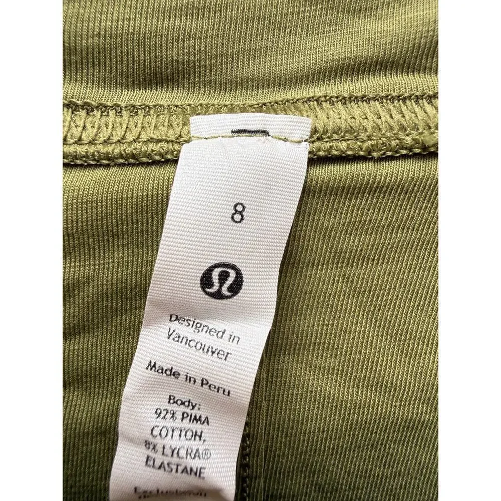 Lululemon Olive Green Softstreme Wrap-Front Tie Waist Dress | Size 8